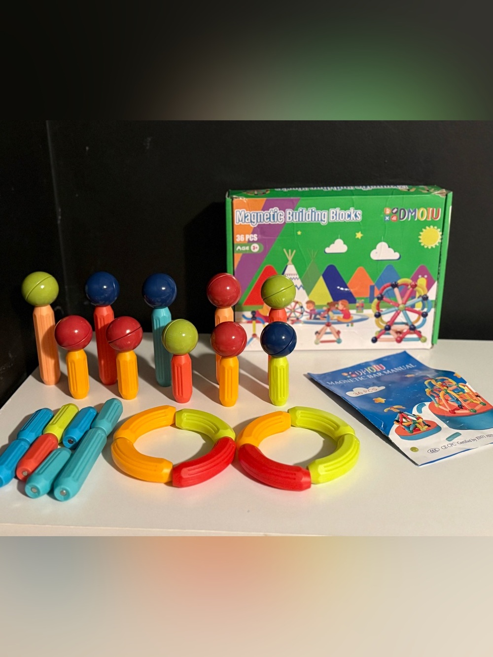 36pc magnetic building blocks